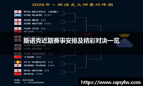 斯诺克近期赛事安排及精彩对决一览