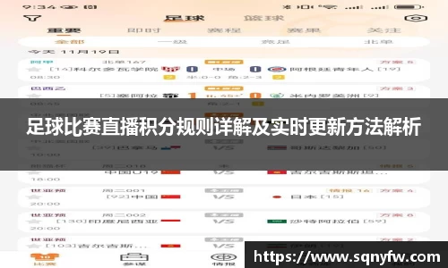 足球比赛直播积分规则详解及实时更新方法解析